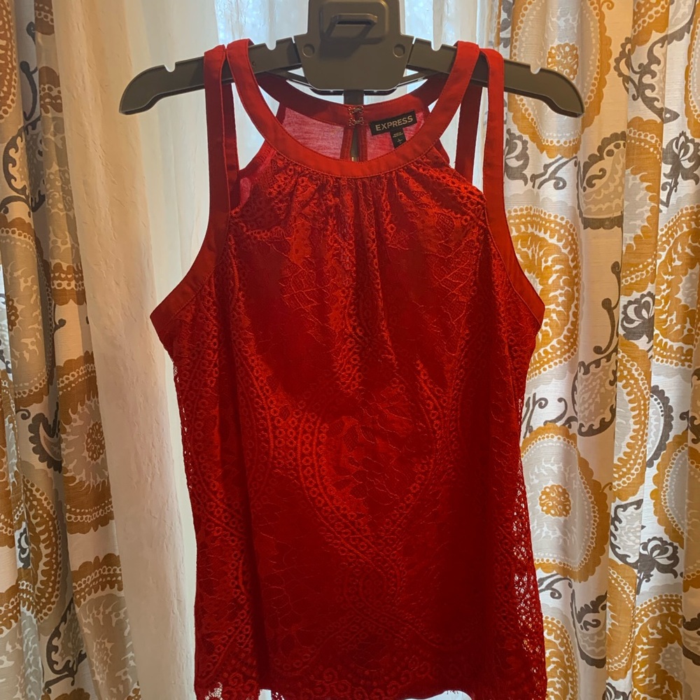 Red Lace Blouse